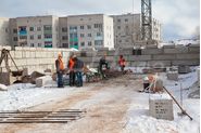 Торжественная закладка первого камня в основание будущей школы в поселке Вознесенье Подпорожского района Ленинградской области