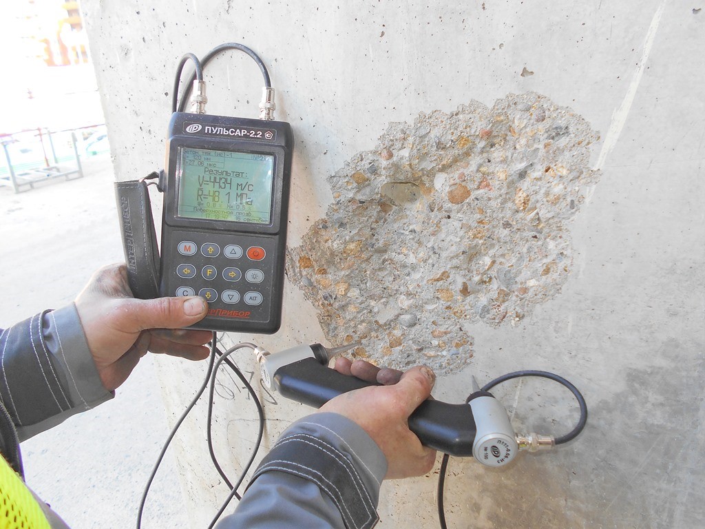 Измерение прочности бетона